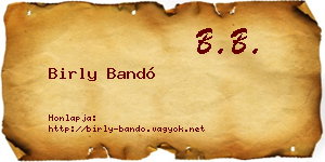Birly Bandó névjegykártya
