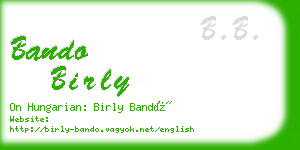 bando birly business card